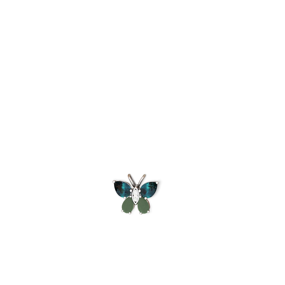 Alexandrite Butterfly 14K White Gold earrings E2215