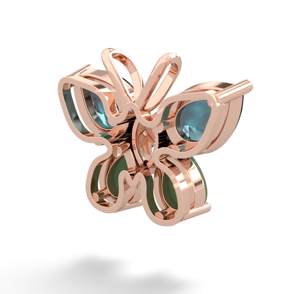 Alexandrite Butterfly 14K Rose Gold pendant P2215