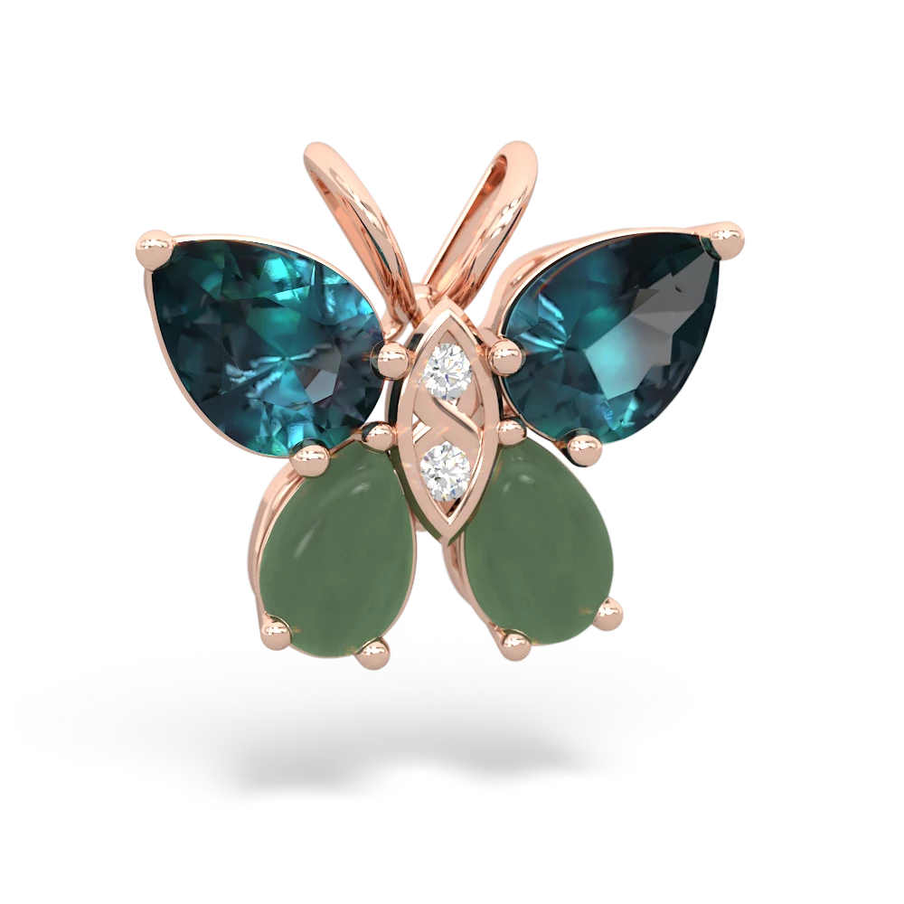 Alexandrite Butterfly 14K Rose Gold pendant P2215