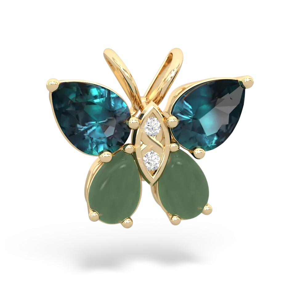 Alexandrite Butterfly 14K Yellow Gold pendant P2215