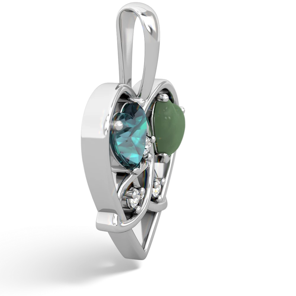 Alexandrite Celtic Trinity Heart 14K White Gold pendant P5331