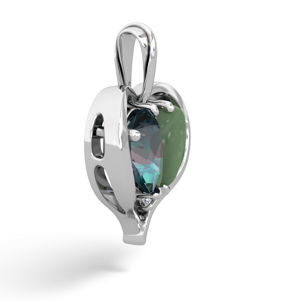 Alexandrite Two Become One 14K White Gold pendant P5330