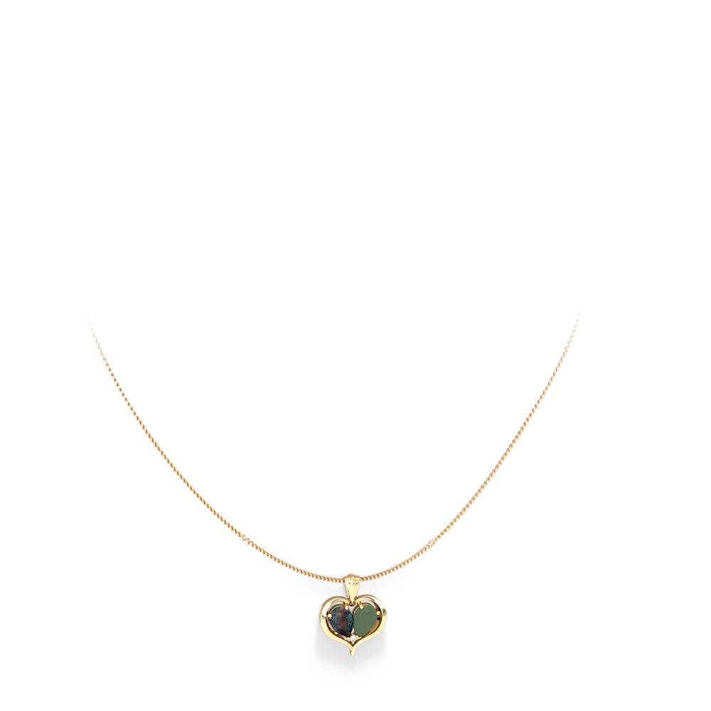 Alexandrite Two Become One 14K Yellow Gold pendant P5330