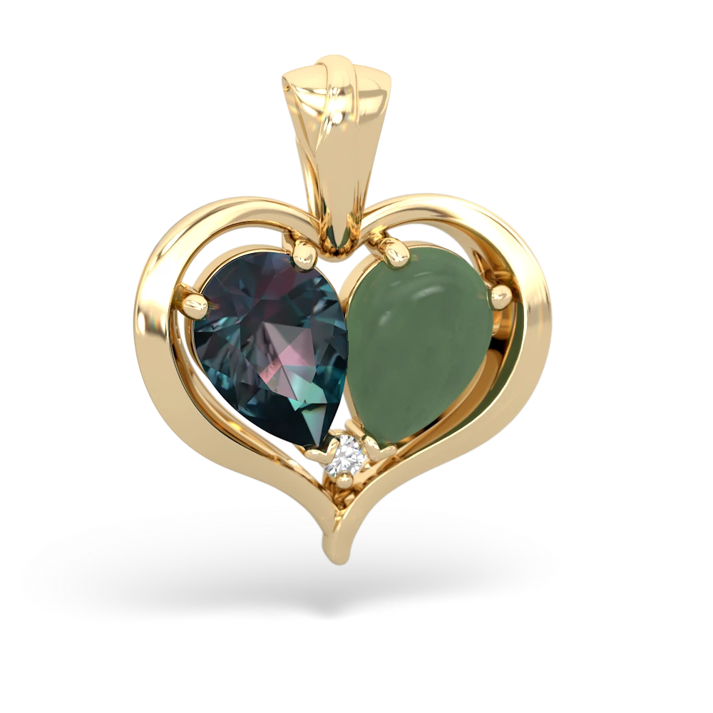 Alexandrite Two Become One 14K Yellow Gold pendant P5330