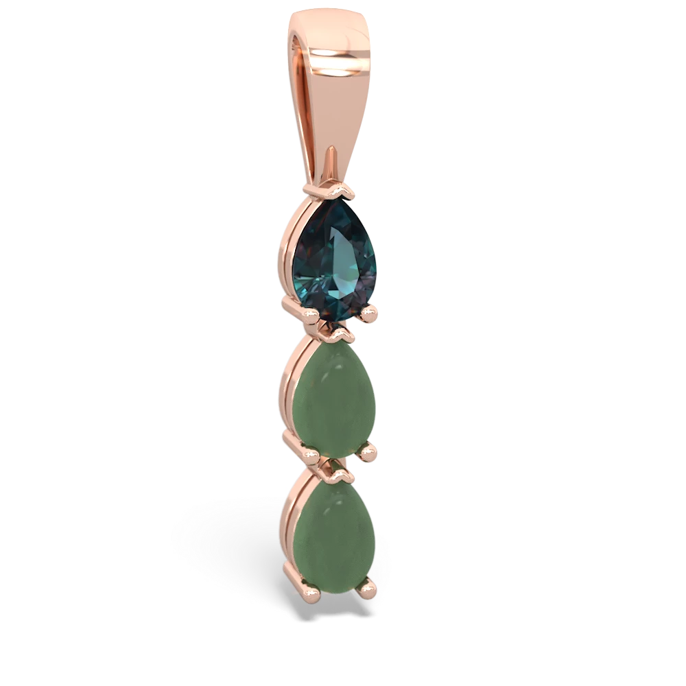 Alexandrite Dew Drops 14K Rose Gold pendant P2251