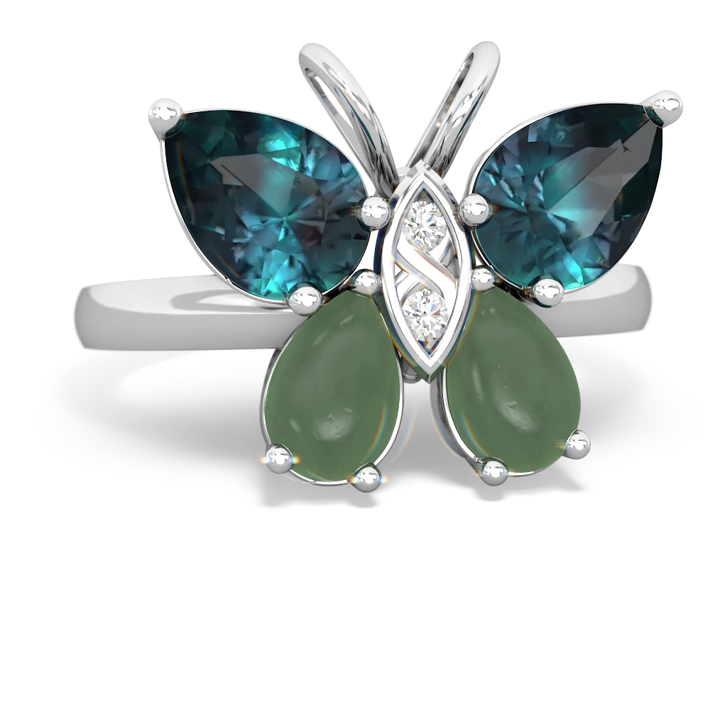 Alexandrite Butterfly 14K White Gold ring R2215