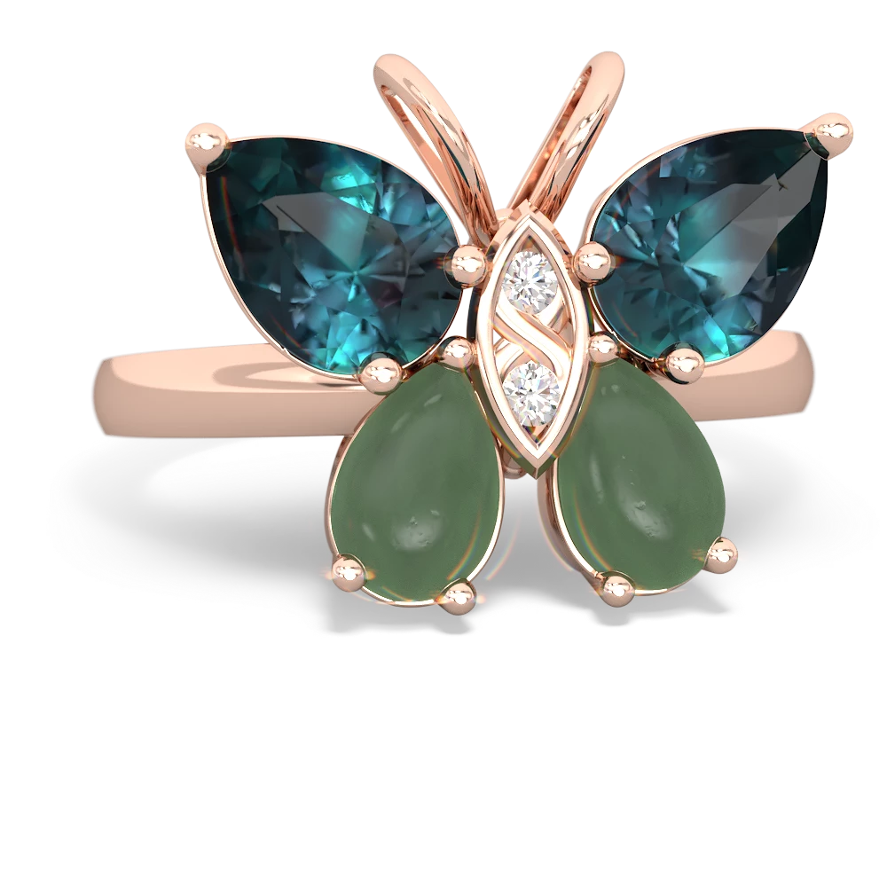 Alexandrite Butterfly 14K Rose Gold ring R2215