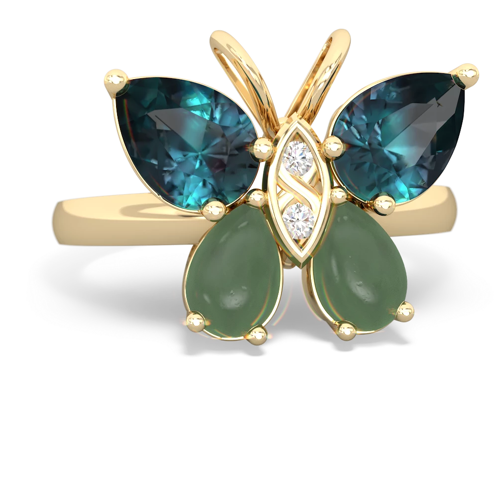 Alexandrite Butterfly 14K Yellow Gold ring R2215