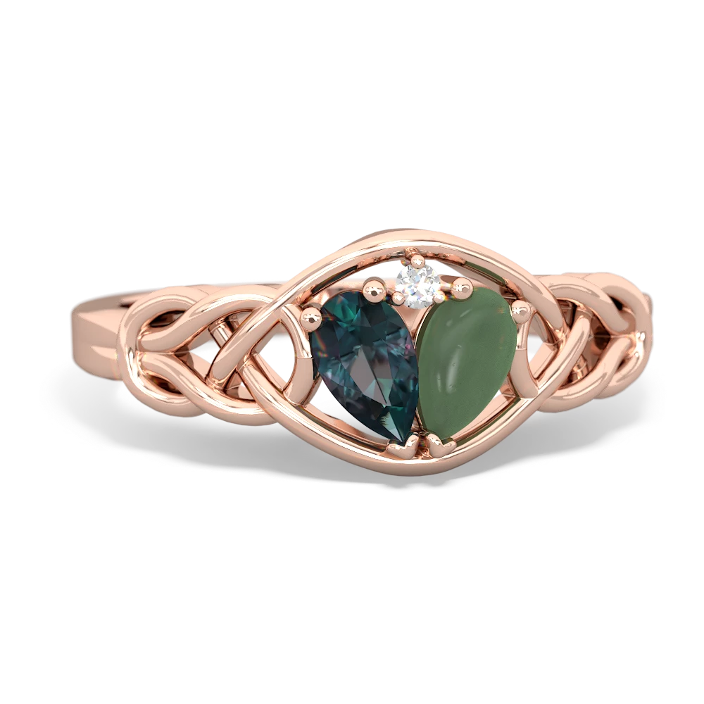 Alexandrite Celtic Love Knot 14K Rose Gold ring R5420