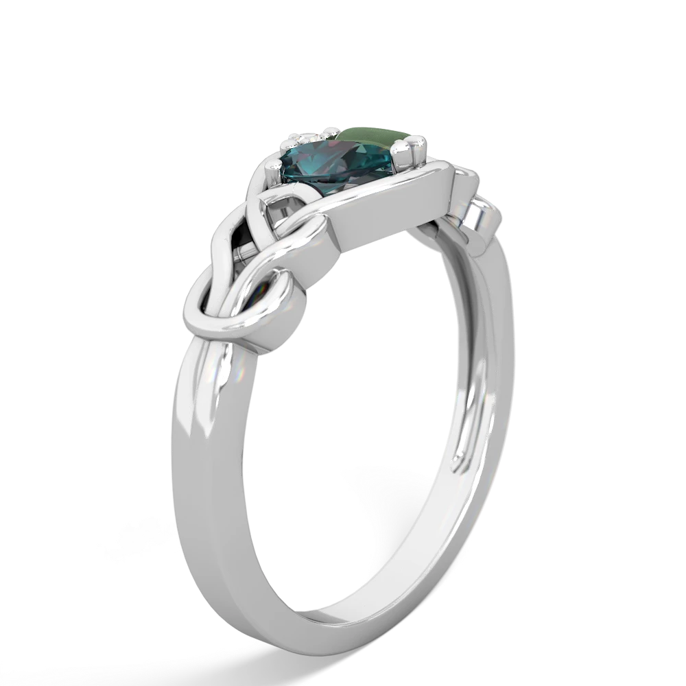 Alexandrite Celtic Love Knot 14K White Gold ring R5420