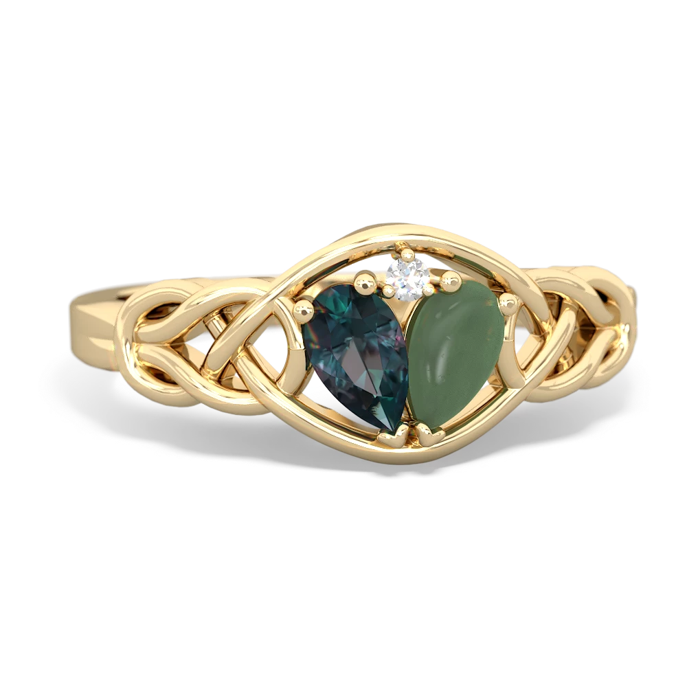 Alexandrite Celtic Love Knot 14K Yellow Gold ring R5420