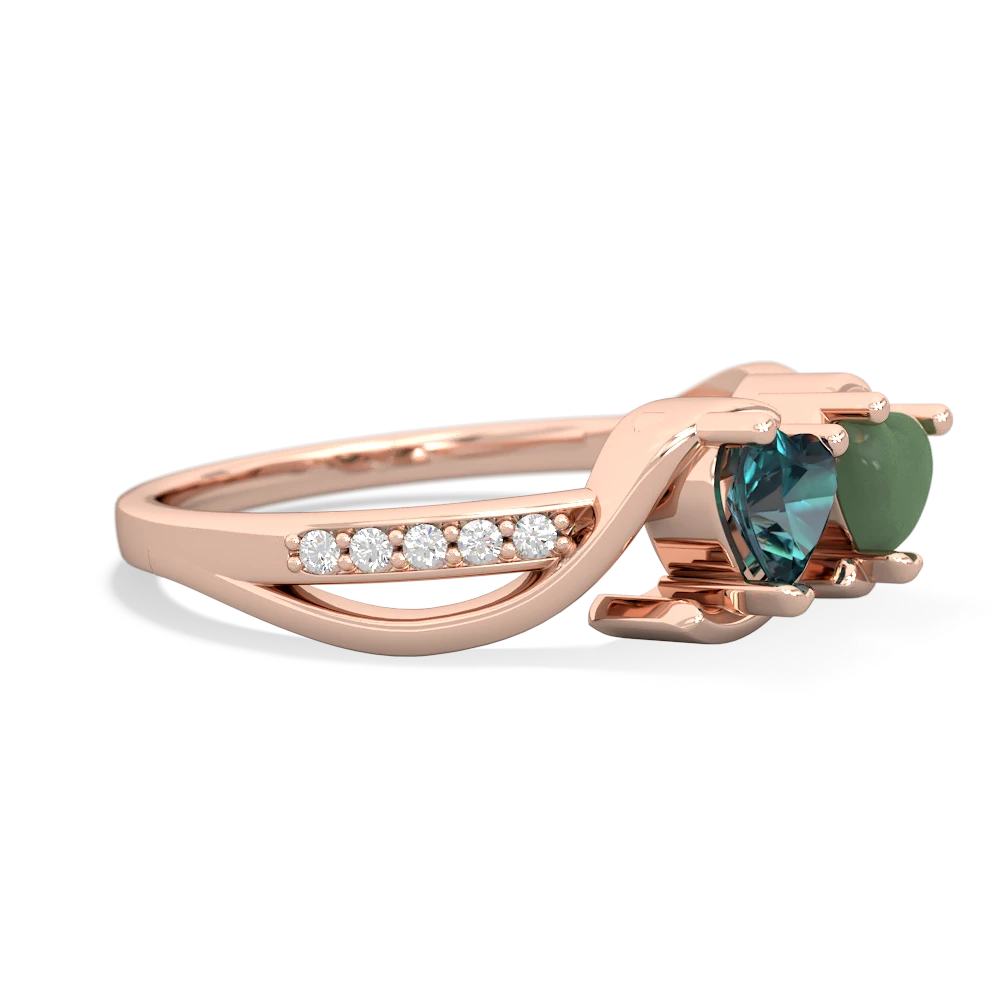 Alexandrite Side By Side 14K Rose Gold ring R3090