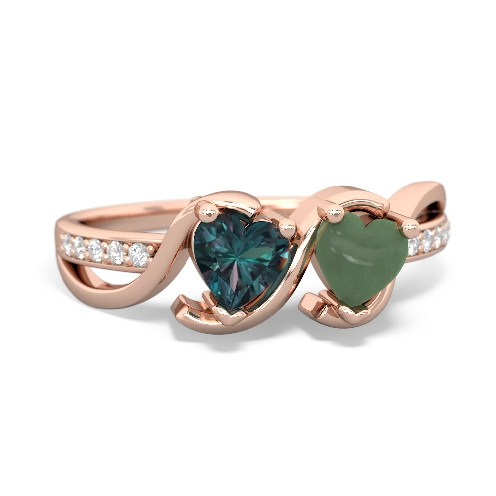 Alexandrite Side By Side 14K Rose Gold ring R3090