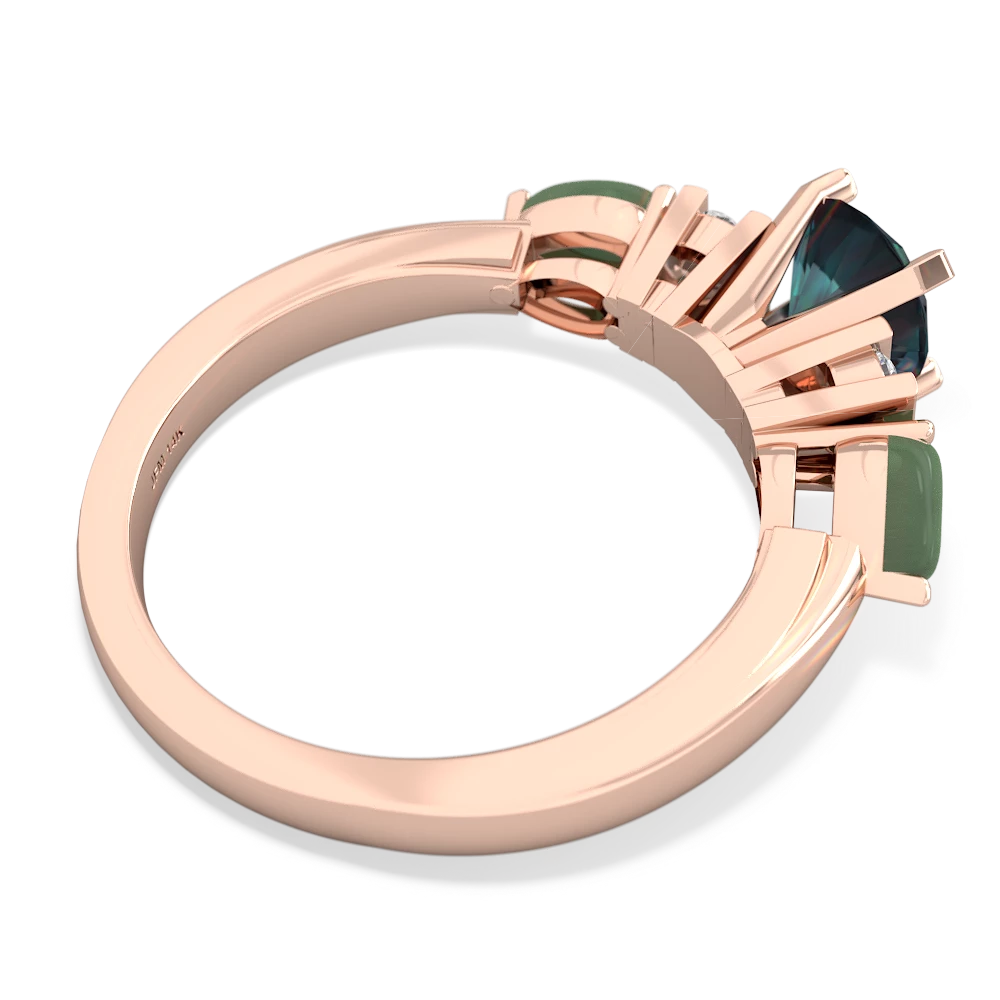 Alexandrite 6Mm Round Eternal Embrace Engagement 14K Rose Gold ring R2005