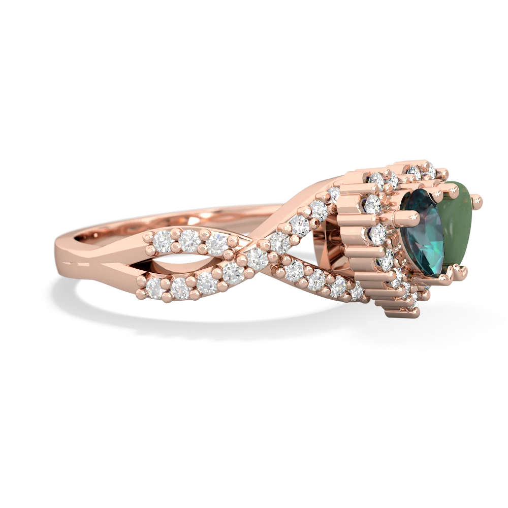 Alexandrite Diamond Twist 'One Heart' 14K Rose Gold ring R2640HRT