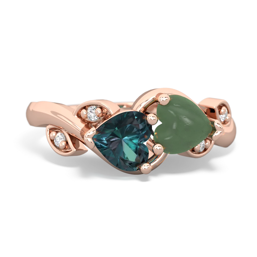 Alexandrite Floral Elegance 14K Rose Gold ring R5790