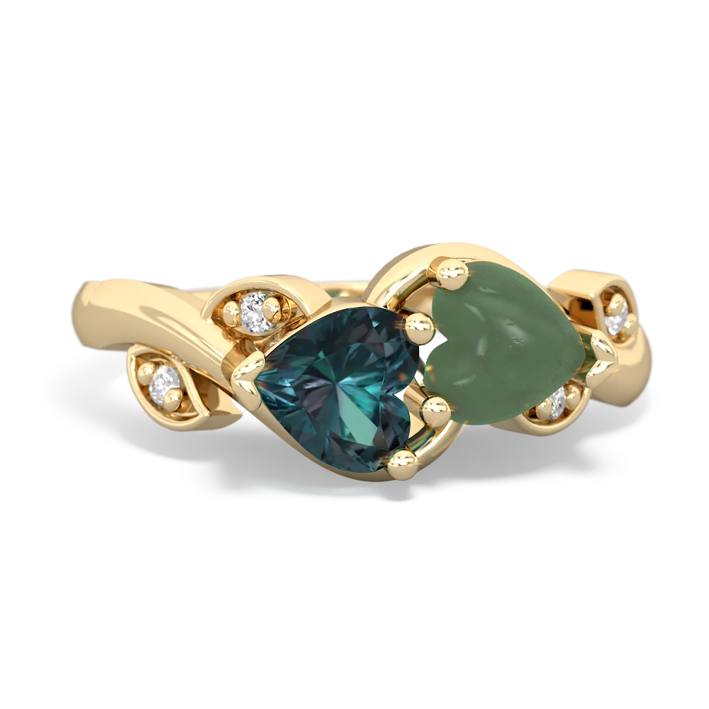 Alexandrite Floral Elegance 14K Yellow Gold ring R5790