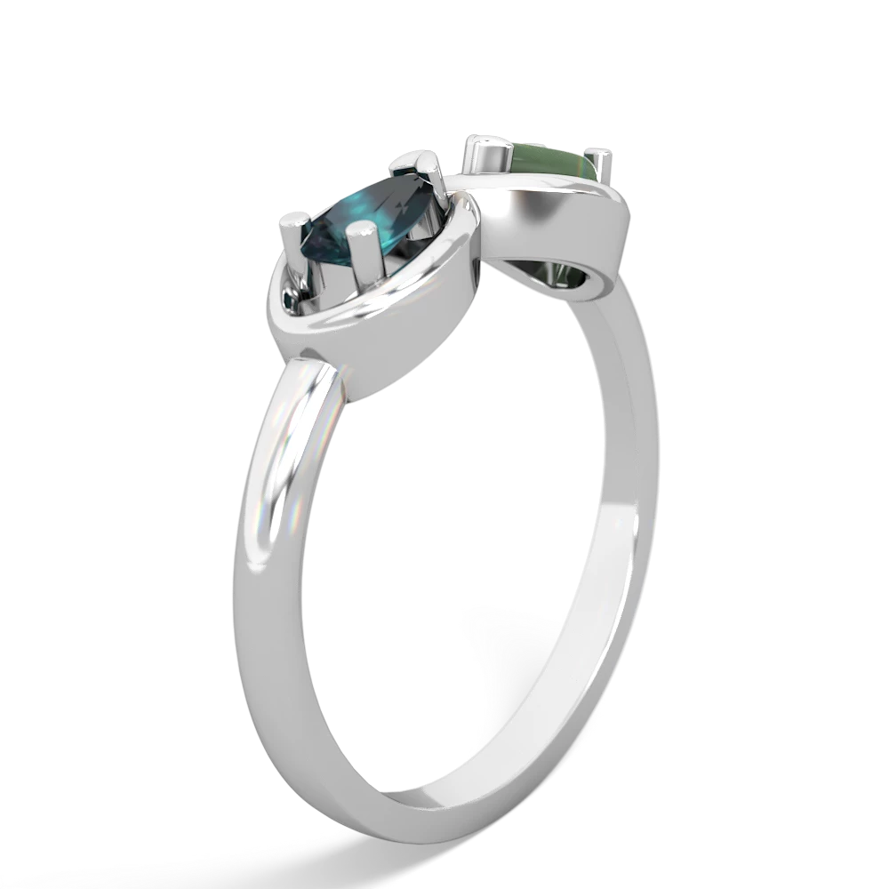 Alexandrite Infinity 14K White Gold ring R5050