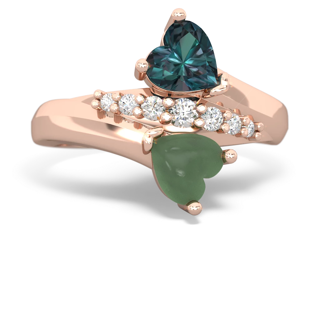 Alexandrite Heart To Heart 14K Rose Gold ring R2064