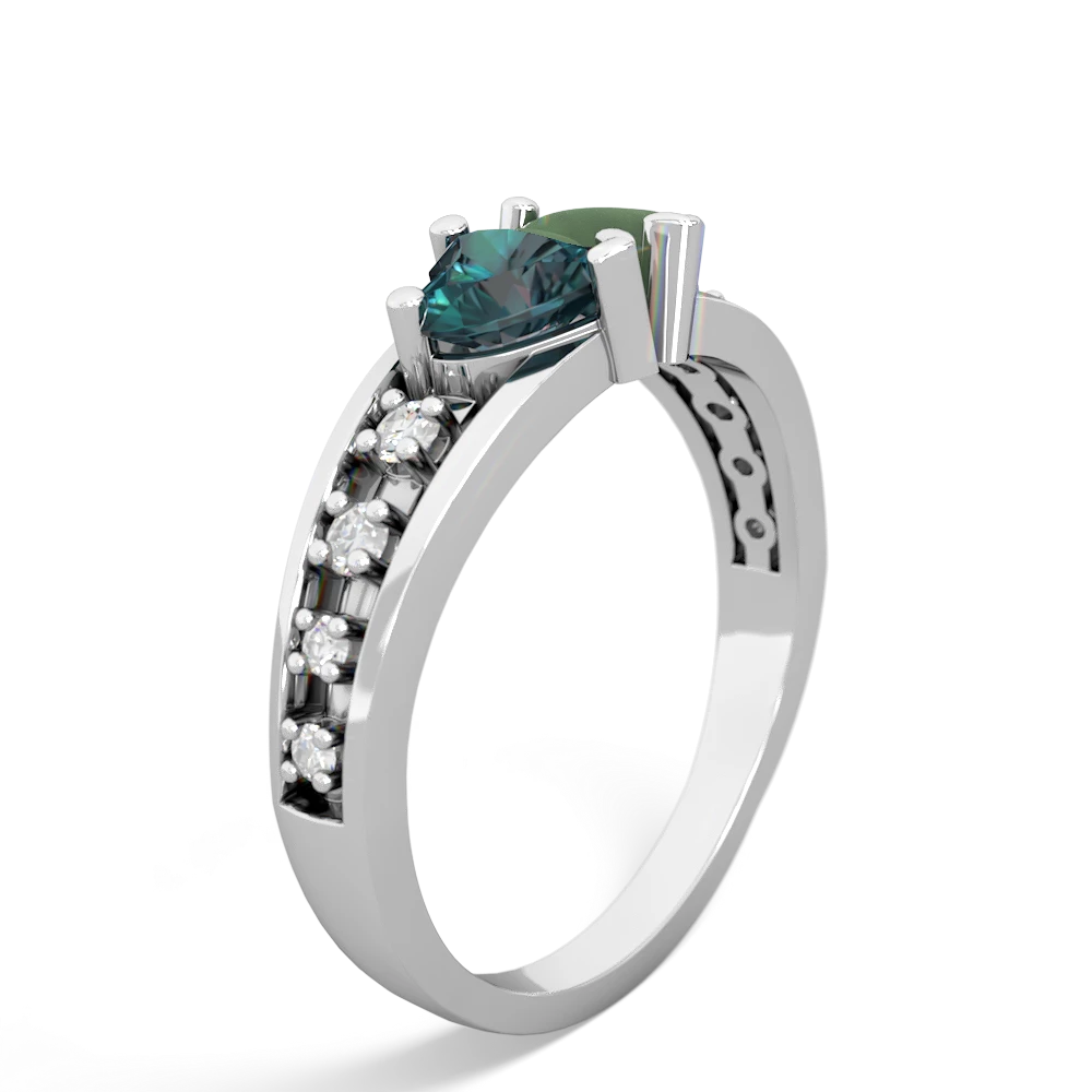 Alexandrite Heart To Heart 14K White Gold ring R3342