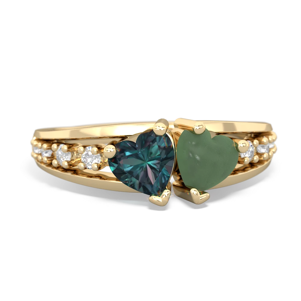 Alexandrite Heart To Heart 14K Yellow Gold ring R3342