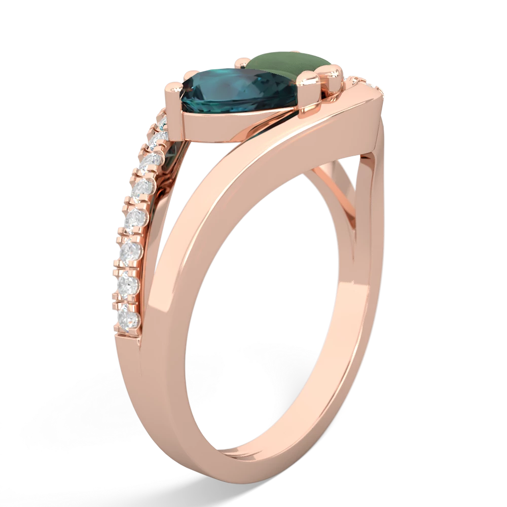 Alexandrite Nestled Heart Keepsake 14K Rose Gold ring R5650