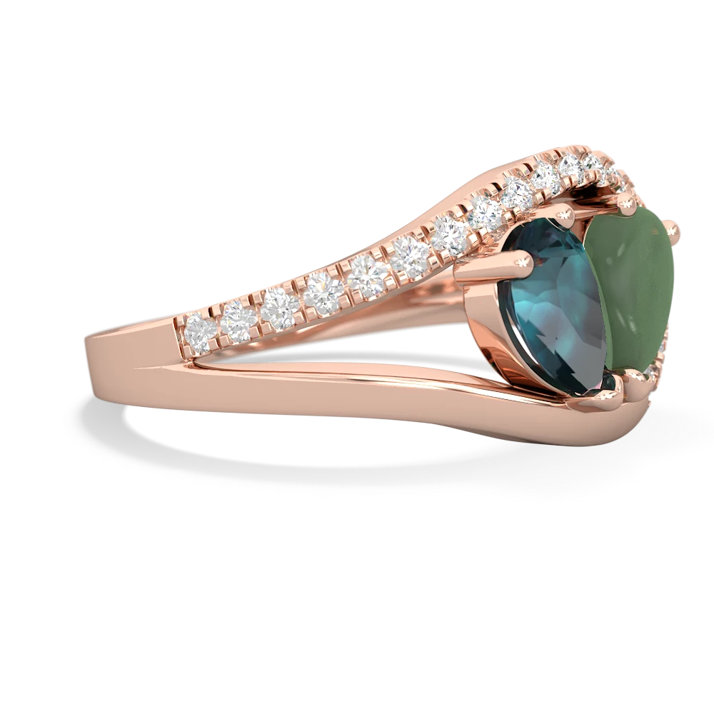 Alexandrite Nestled Heart Keepsake 14K Rose Gold ring R5650