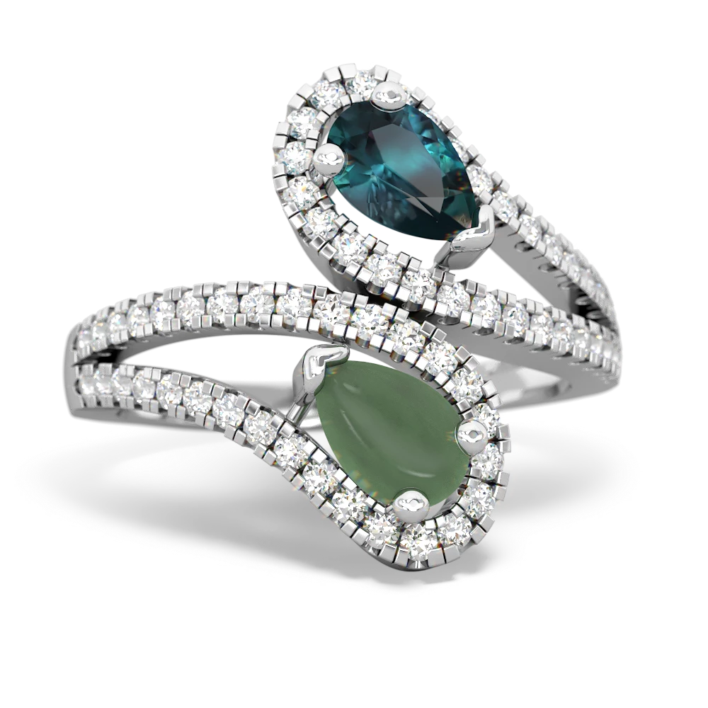 Alexandrite Diamond Dazzler 14K White Gold ring R3000