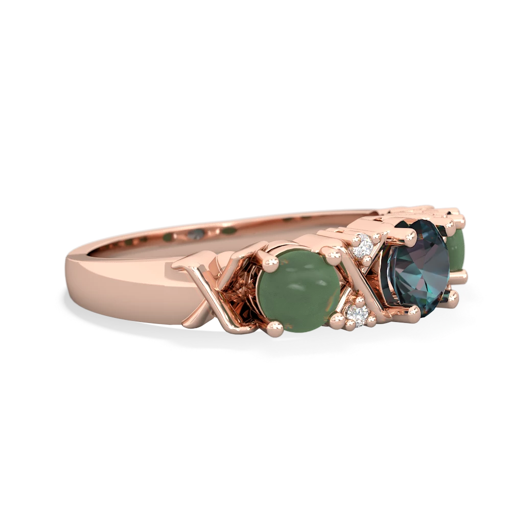 Alexandrite Hugs And Kisses 14K Rose Gold ring R5016