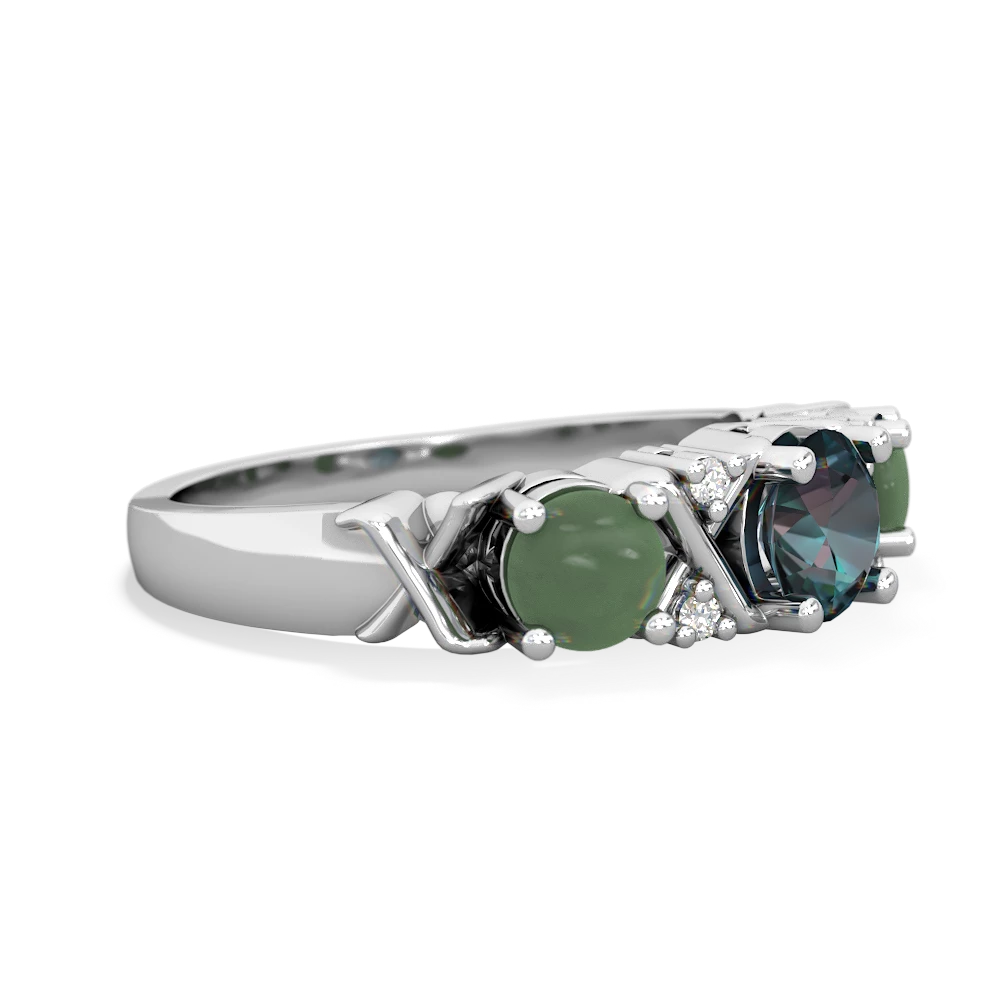 Alexandrite Hugs And Kisses 14K White Gold ring R5016