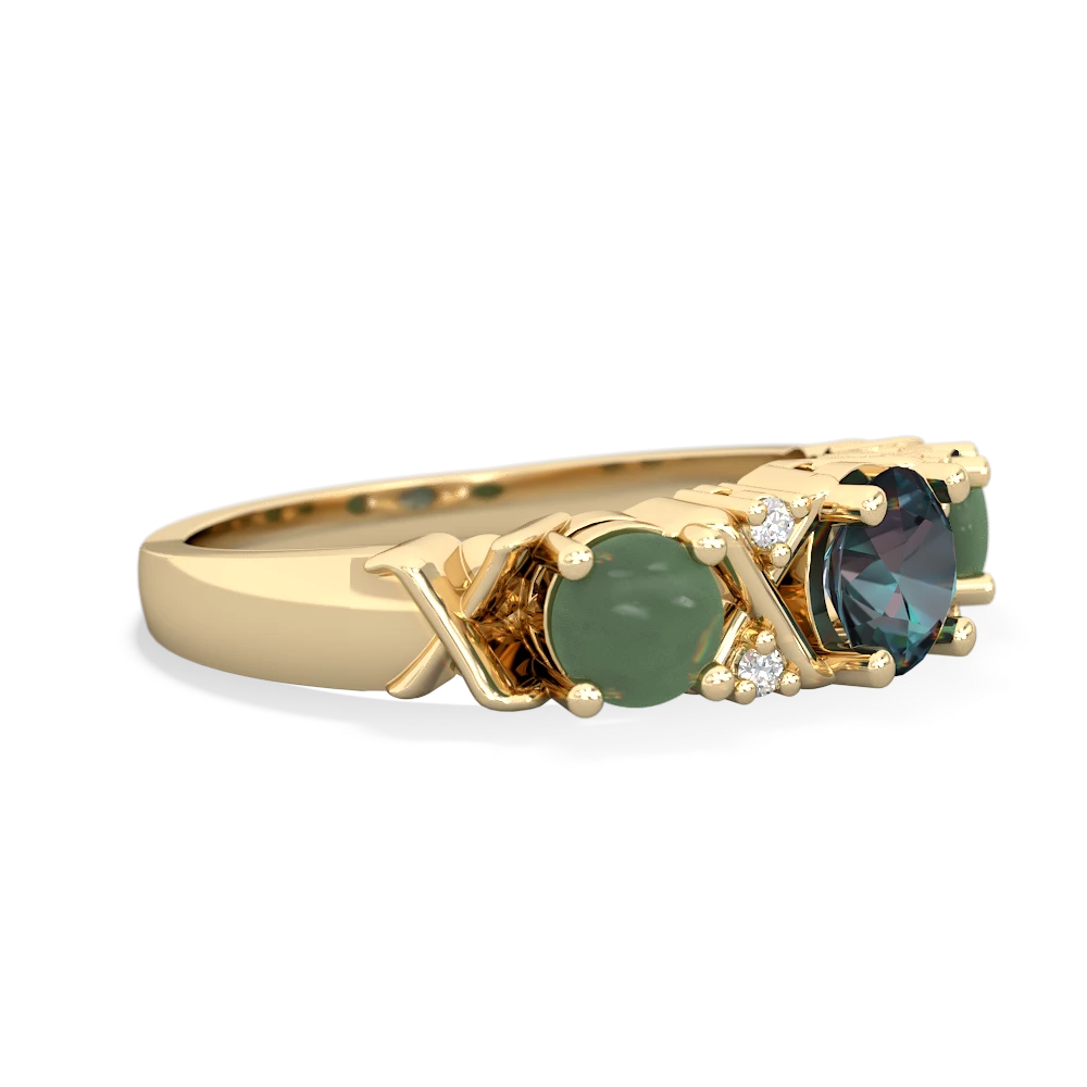 Alexandrite Hugs And Kisses 14K Yellow Gold ring R5016