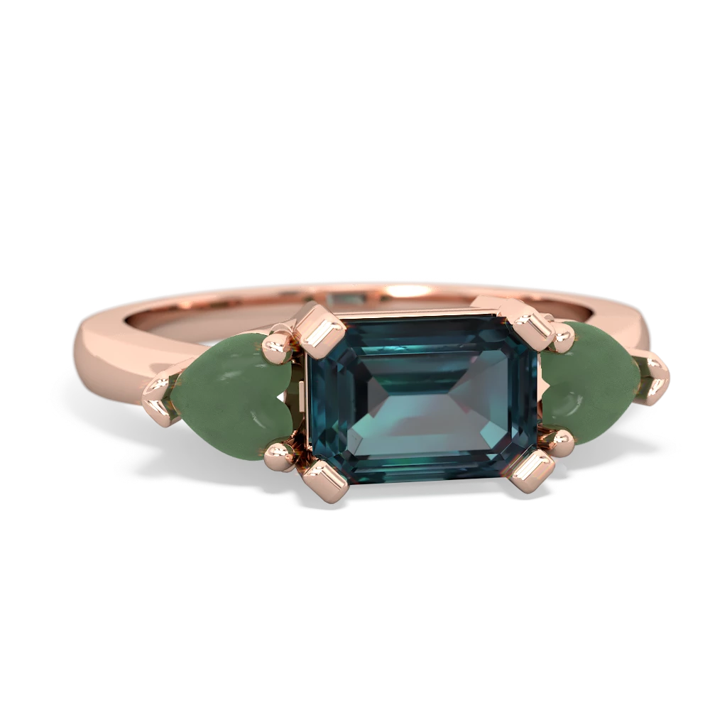 Alexandrite Three Stone 14K Rose Gold ring R5235