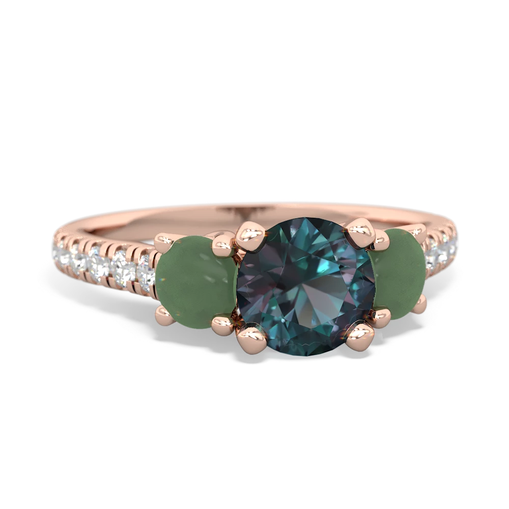 Alexandrite Pave Trellis 14K Rose Gold ring R5500