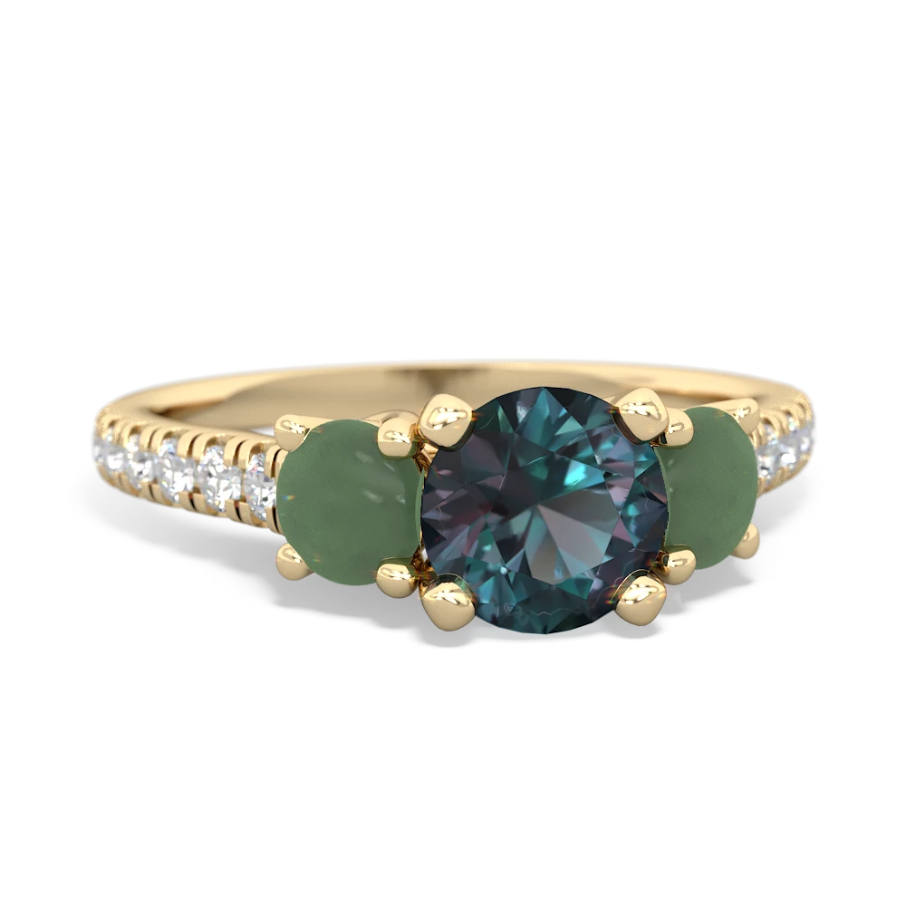 Alexandrite Pave Trellis 14K Yellow Gold ring R5500