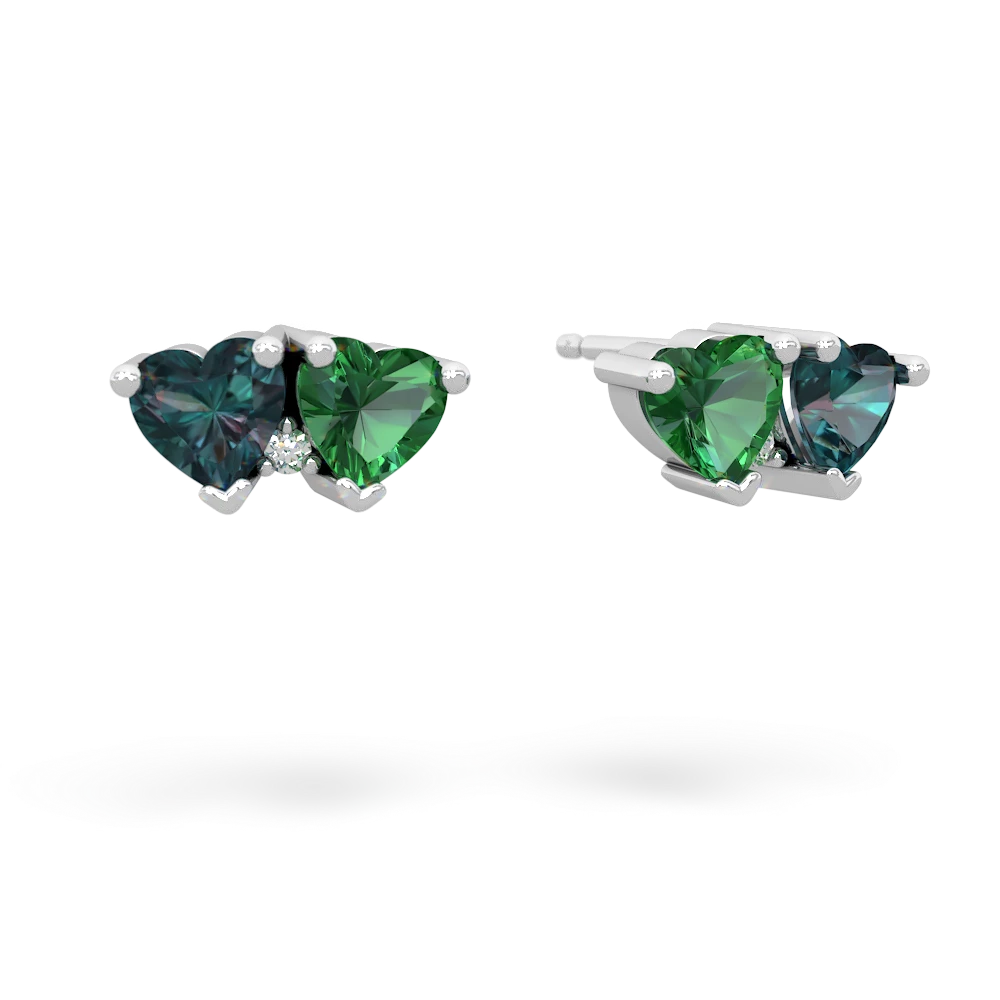 Alexandrite Sweethearts 14K White Gold earrings E5260
