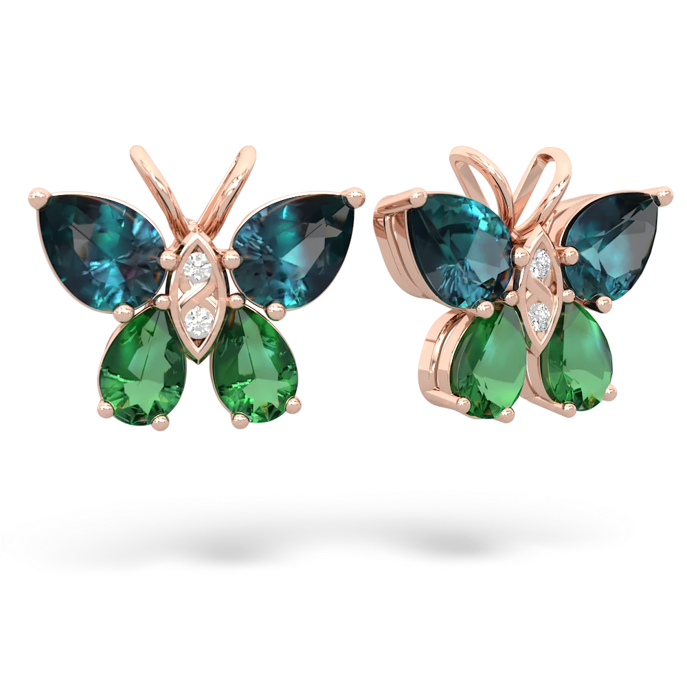 Alexandrite Butterfly 14K Rose Gold earrings E2215