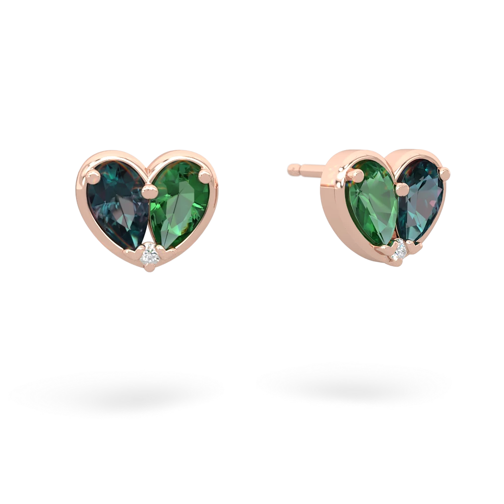 Alexandrite 'Our Heart' 14K Rose Gold earrings E5072