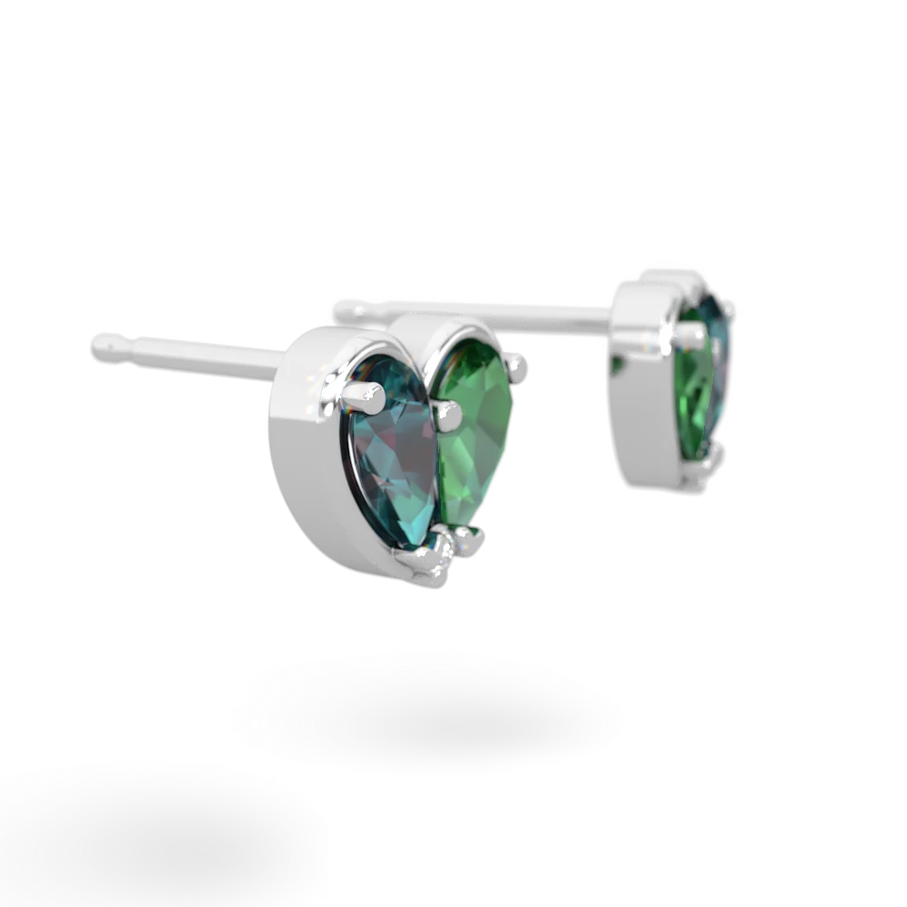 Alexandrite 'Our Heart' 14K White Gold earrings E5072