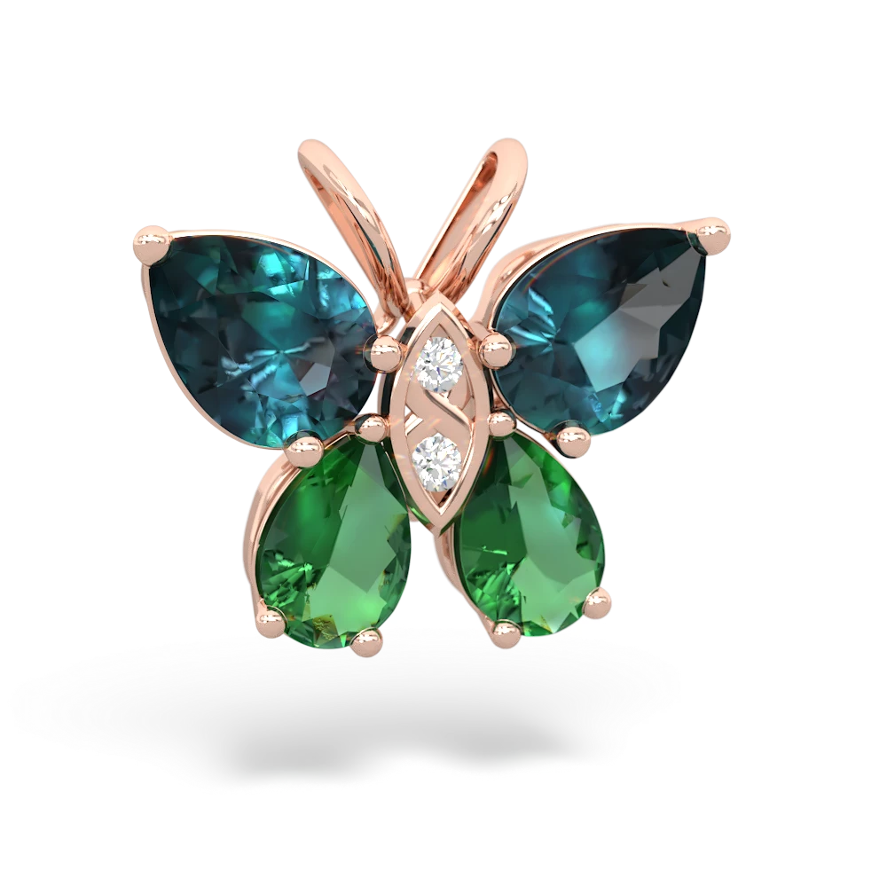 Alexandrite Butterfly 14K Rose Gold pendant P2215