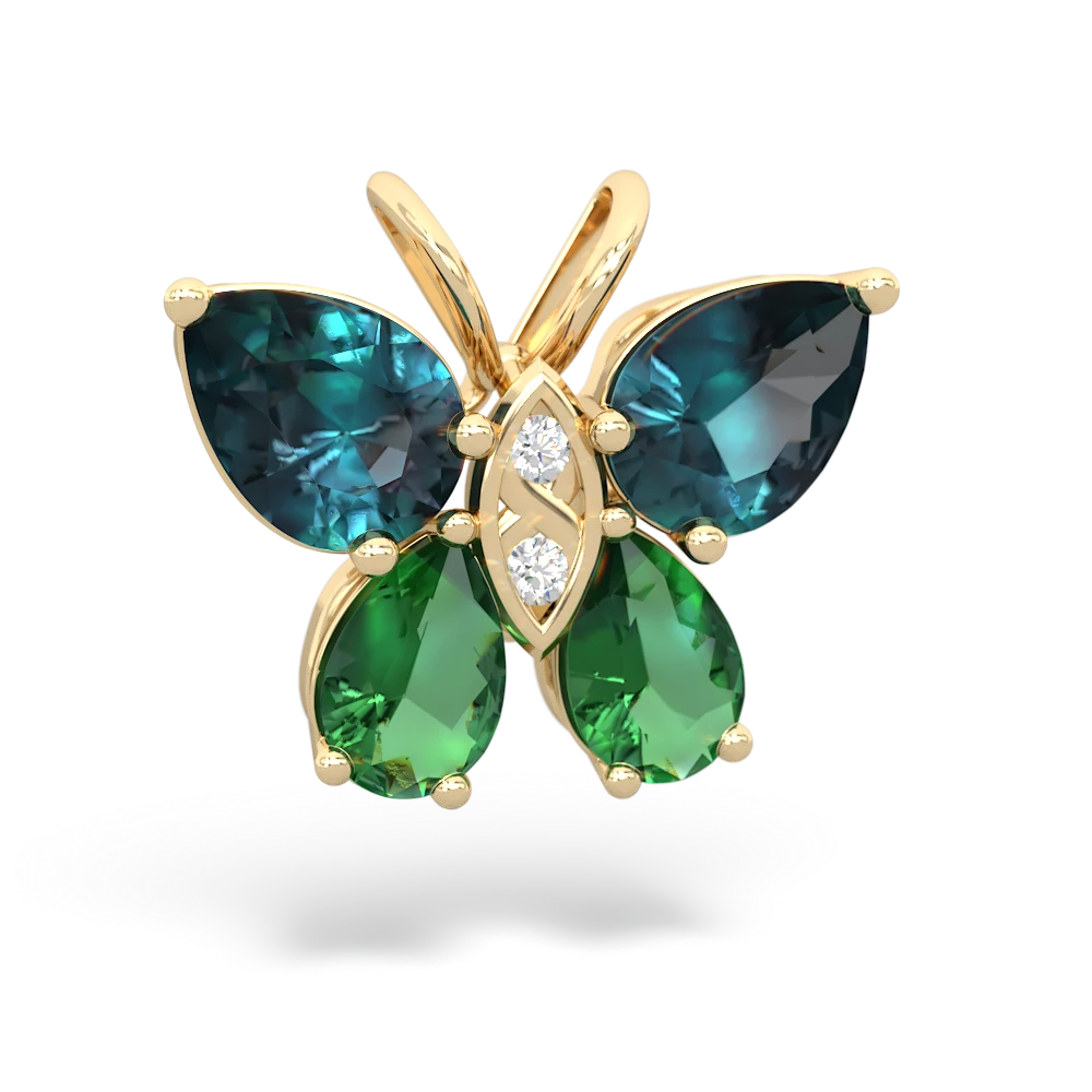 Alexandrite Butterfly 14K Yellow Gold pendant P2215