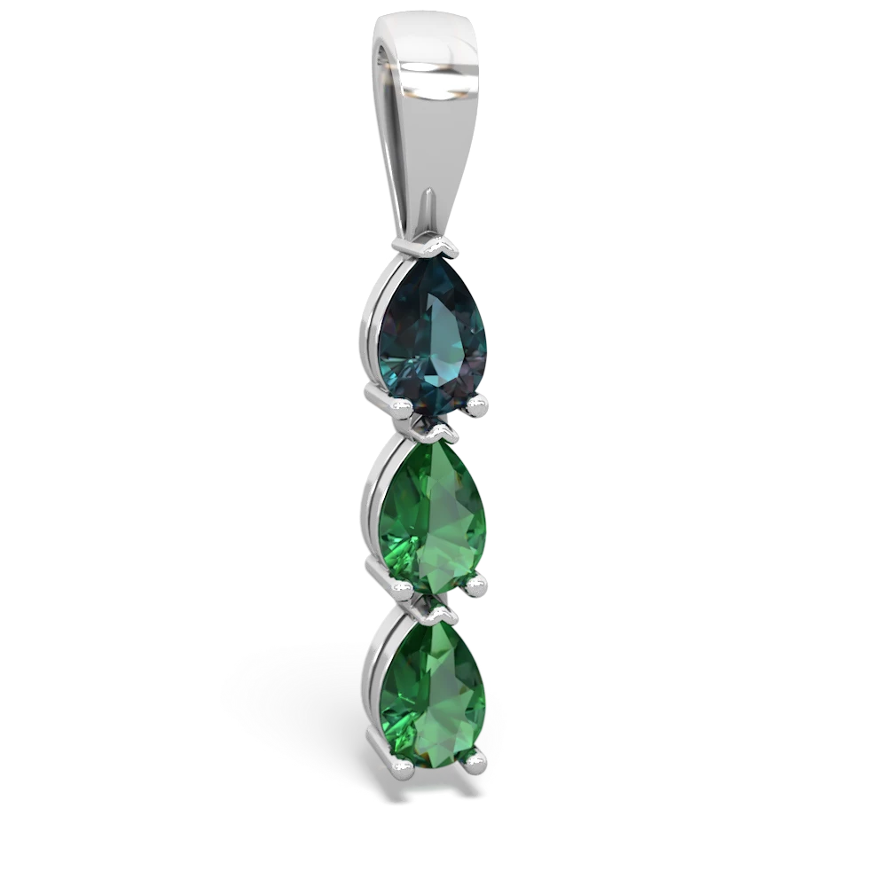 Alexandrite Dew Drops 14K White Gold pendant P2251