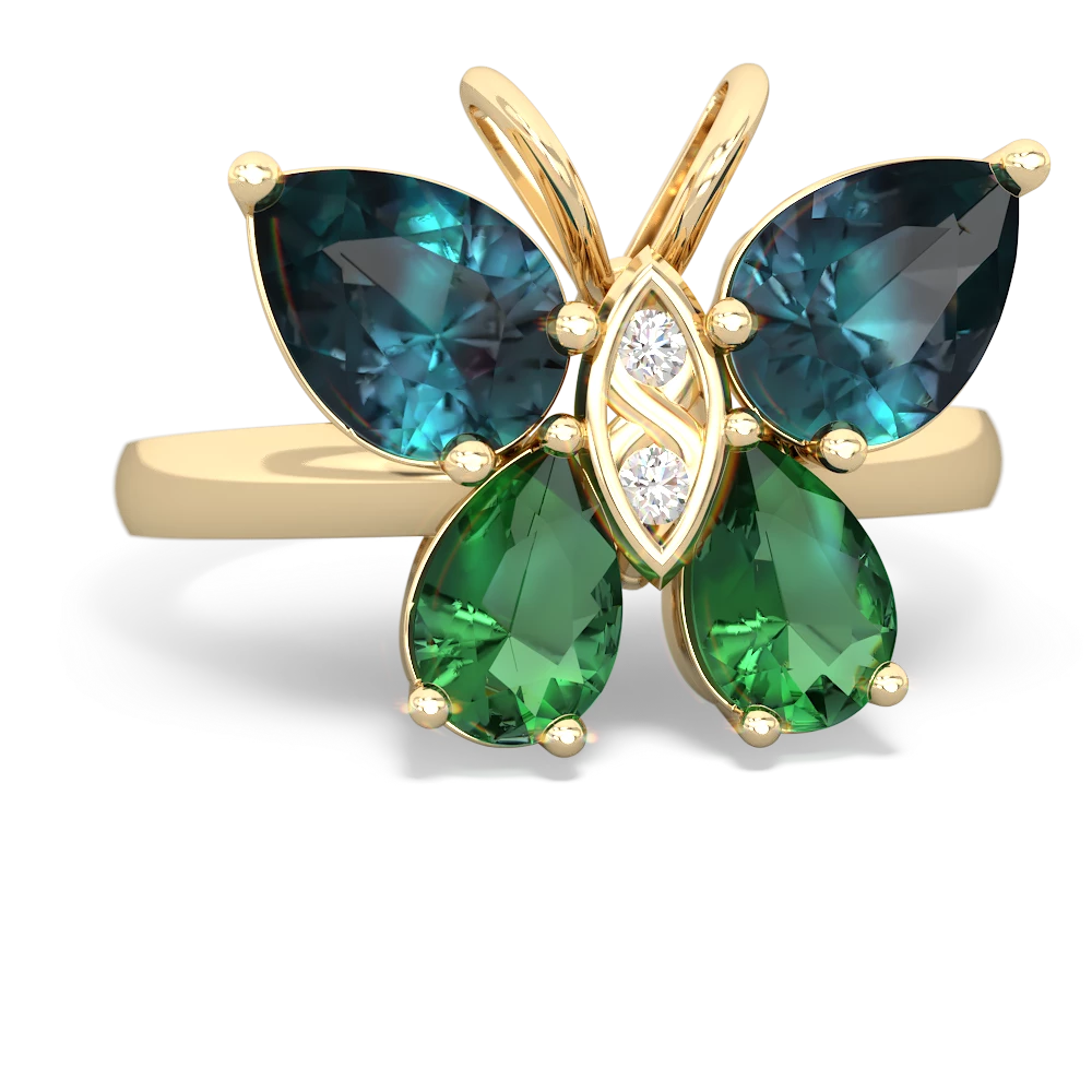 Alexandrite Butterfly 14K Yellow Gold ring R2215