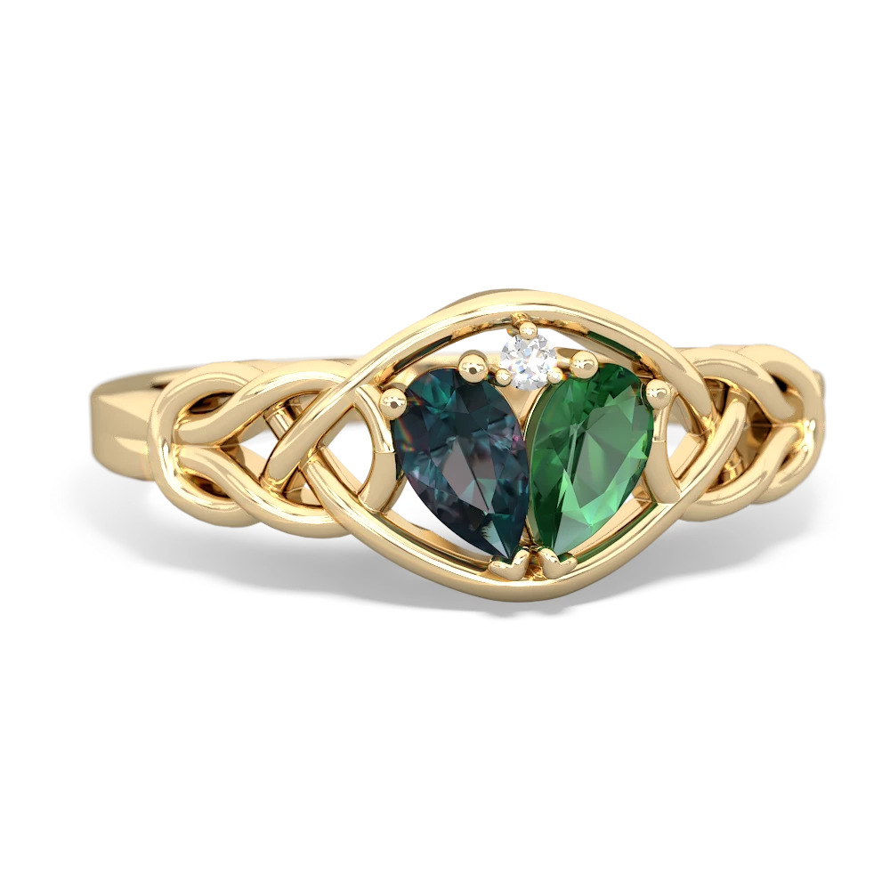 Alexandrite Celtic Love Knot 14K Yellow Gold ring R5420