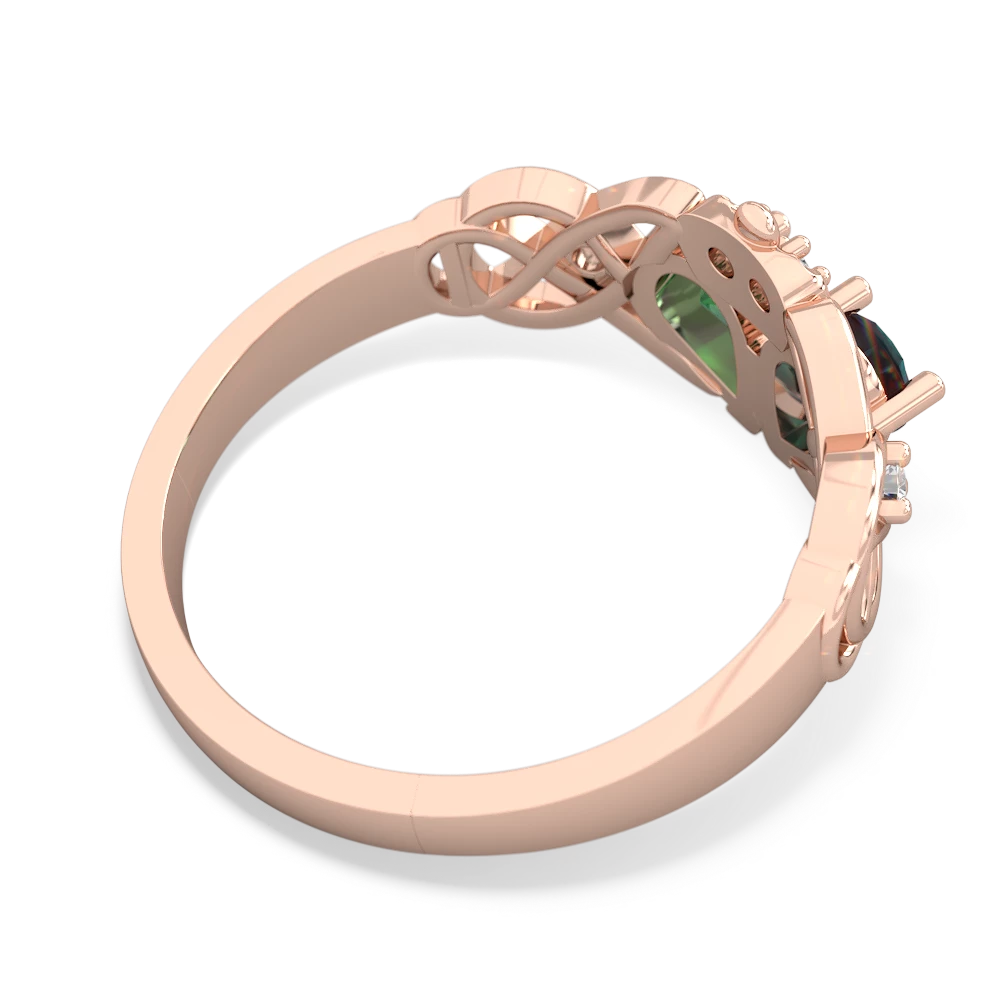 Alexandrite 'One Heart' Celtic Knot Claddagh 14K Rose Gold ring R5322