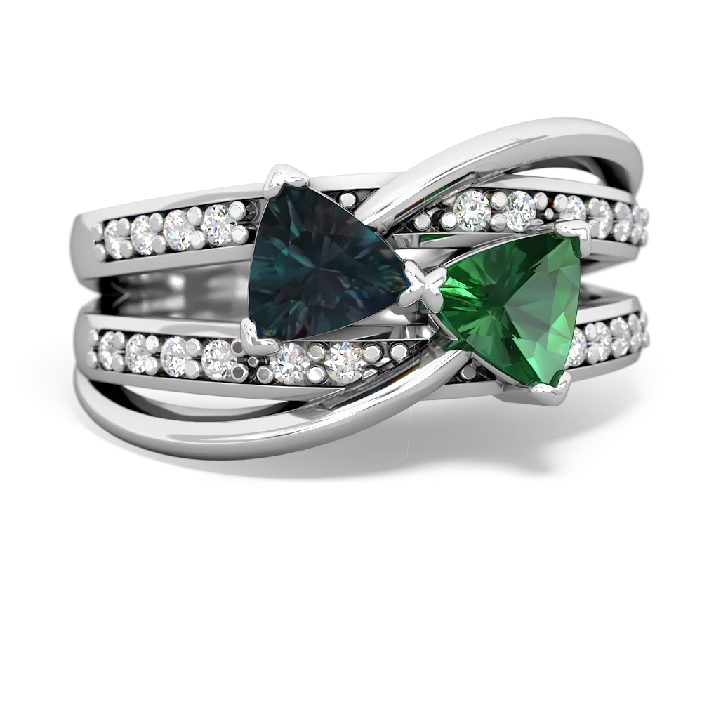 Alexandrite Bowtie 14K White Gold ring R2360