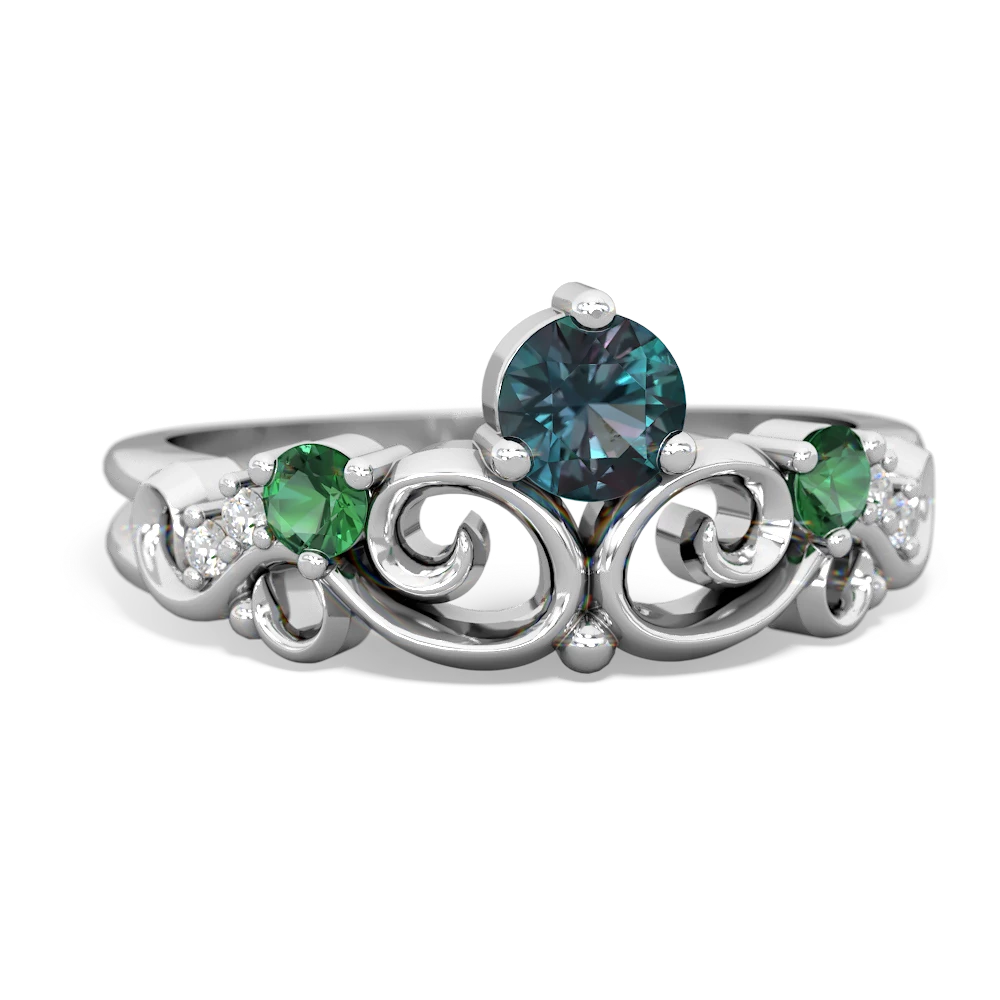 Alexandrite Crown Keepsake 14K White Gold ring R5740