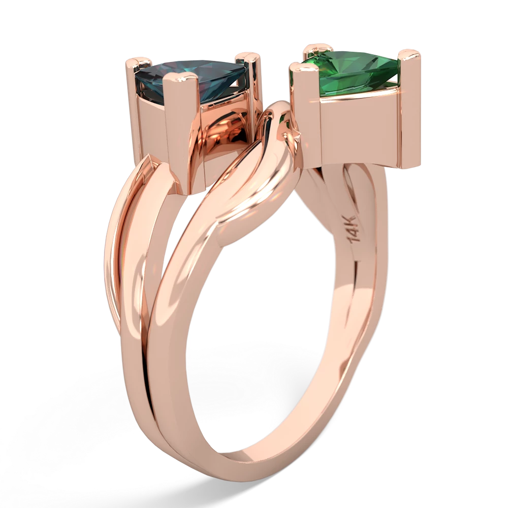 Alexandrite Split Band Swirl 14K Rose Gold ring R2341