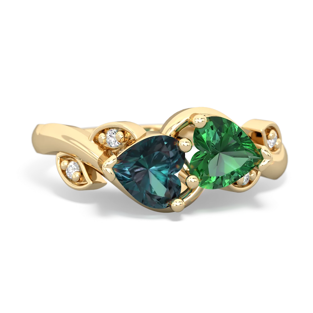 Alexandrite Floral Elegance 14K Yellow Gold ring R5790