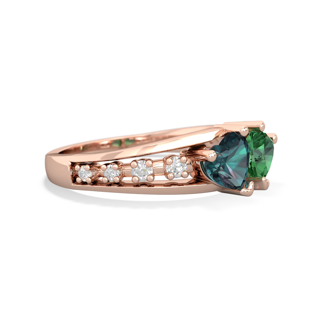 Alexandrite Heart To Heart 14K Rose Gold ring R3342