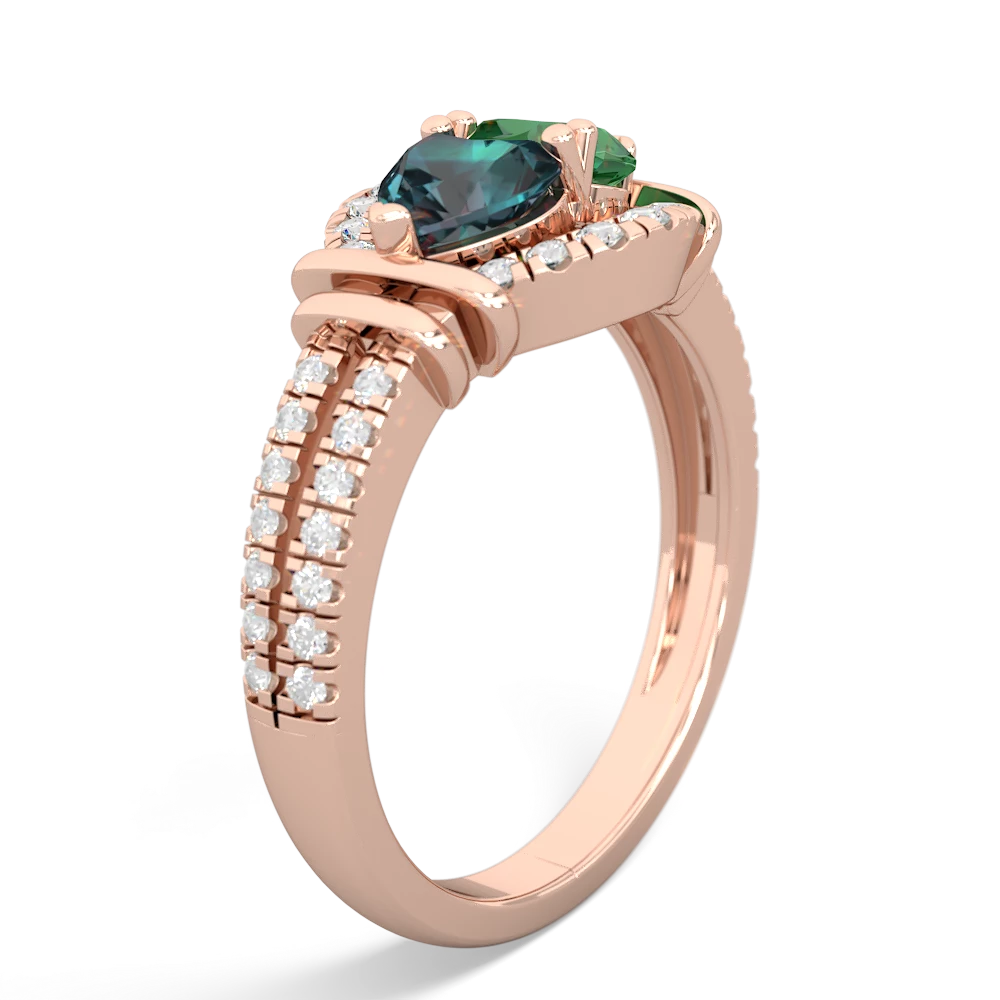 Alexandrite Art-Deco Keepsake 14K Rose Gold ring R5630